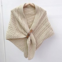 온열목도리 대형 솔리드 삼각형 스카프 판초 여성 니트 망토 tippet 사무실 따뜻한
