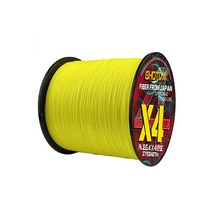 GHOTDA 잉어 꼰 낚싯줄 멀티 필라멘트 초강력 낚시 브레이드 Tresse 플라이 피쉬 태클 4 가닥 PE 100M 300M 잉어낚시 낚시줄, 300M 0.37MM 50LB, Yellow