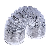 4 인치 환기 파이프 100mm 알루미늄 튜브 공기 호스 유연한 배기 덕트 2M 시스템 욕실, 한개옵션0