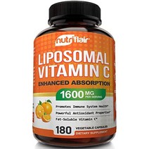nutriflair 리포솜 비타민 c 1600mg 180캡슐 - 고흡수성 지용성 vit, 180개1팩