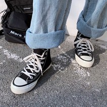 여성용 기모 하이탑 캔버스 간절기 패션 운동화