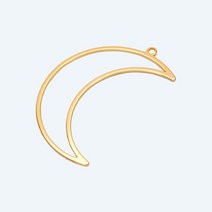 비즈공예 원석 10pcs 초승달 펜던트 골드실버로즈 골드 53mm 큰 달 매력 추상 윤곽 GB 2755, 01 Gold