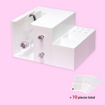 메이크업박스 화장품 파우치 브러쉬 매쉬 핸드폰 방수 셀프 패닝 속눈썹 연장 메이크업 아크릴 서랍 포함, 1.Black