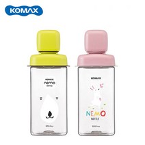 코멕스 국산 어린이 물병 430ml /그린곰 핑크토끼 네모 물통, 그린곰