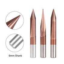 기타 도구 커팅 절삭 툴 XCAN CNC 조각 비트 6mm 생크 V 모양 카바이드 엔드 밀 TiCN 코팅 2 플루트 밀링, 08 20DX0.6