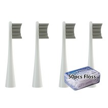 전동 칫솔 브러쉬 On X/X PRO Elite/F1/ ir 용 4ps 교체 브러시 헤드 2 소닉 전동 칫솔 노즐 Soft DuPont r, 13 4pcs Gray Floss
