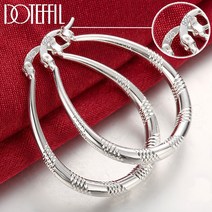 DOTEFFIL-925 스털링 실버 39mm U 서클 스크류 후프 귀걸이 여성 파티 선물 패션 웨딩 약혼 참 주얼리