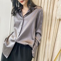 톰보이 블라우스 구김없는 소라색 셔츠 자켓형 하이넥 면접 레이스 목폴라 코튼 목프릴 수입