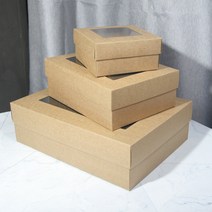 핌스토리 화이트 크라프트 블랙 종이상자 선물상자 모음전1, 크라프트 창문형(중)