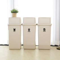 [엔플라스틱] 내츄럴 분리수거함 롱바디 60L 3P, 다크그레이, 상세설명 참조