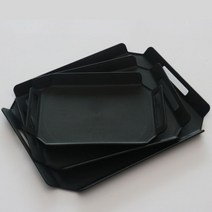 코스트코 논슬립 손잡이달린 베이킹 커피 쟁반 트레이 3종세트 주방 홈카페 국산 플레이트, 블랙