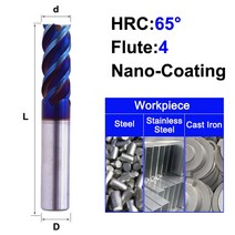자동손톱트리머 MZG HRC 45 55 65 2 엣지 4 플루트 스퀘어 밀링 커터 티타늄 가공 CNC 경질 합금 카바이드 공구 텅스텐강 엔드 밀, 4F65C+14X14X100L