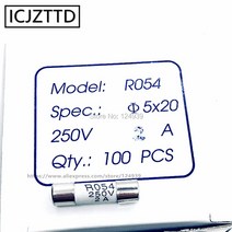 RO54 퓨즈 5x20mm 250V 0.5A 1A 2A 3A 4A 5A 6A 8A 세라믹 보험 튜브 개, 01 5x20mm_07 6A 10pcs