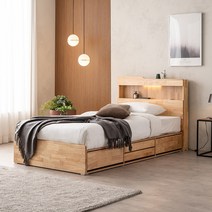 공간사이 에이바 LED 4단 원목 수납침대 슈퍼싱글 퀸, 02_본넬매트