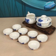 일음쇼핑^*n청화백자 당초나비 개완 개합 다기세트 가정용 도자기 손님대접 찻잔일음medi*^, ab*^선택없는