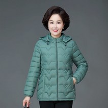 WHR 겨울 중년여성 후드 패딩점퍼 숏 웰론 두툼 자켓 마담옷 엄마 빅사이즈 40대 50대 60대