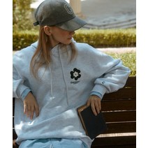COVERNAT 스몰 클로버 기모 후디 헤더 그레이 CO2203HD08HG
