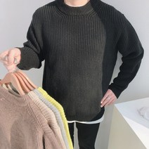 이브컴퍼니 남자 도톰 하찌 램스울 두꺼운 라운드 니트 (477-1)