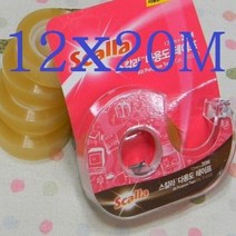 Scalla 유럽형 메탈커터가 장착된 디스펜서+리필 4개 세트의 12mmx20M 스칼라 다용도 테이프 A374-1