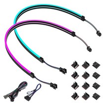 티비간접조명 붙이는 LED 조명 2pcs 50cm LED 네온 라이트 키트 PC MSI Aura SYNC AORUS ASUS 컴퓨터 마더, 02 DC12V 4PIN Light Kit
