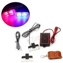 2 LED 무선 원격 스트로브 조명 경찰 성 노출증 Fso 스트로보 스코프 경고 DC 12V 자동차 플래시 램프 DRL 차량 조명 밝은 안전한 내구성, 빨강 파랑
