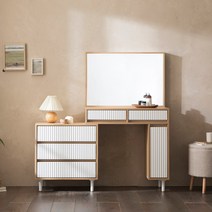 레시 화이트 템바보드 3단서랍 수납 화장형 화장대, 02.템바 3단서랍 오크화이트