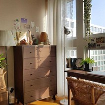 브랜디하우스 모리 5단 서랍장 800, 월넛