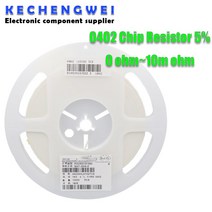 풀릴 0402 smd 칩 저항기 0R-10M 1/16W 5% 4.7R 39R 360R 3K9 36K 0R 1K 100K 10000 개, 116 56K