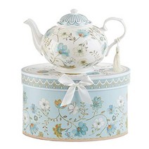 로얄알버트 티팟 뉴황실장미 폴카로즈 폴카블루 티포트 delton 9.5 x 5.6 인치