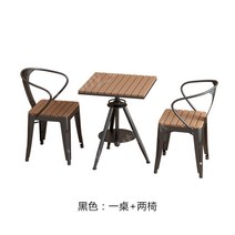 테라스테이블 평상마루 조립식평상 포장마차 테이블 평상 편의점의자 캠핑테이블 야외테이블 야외용테이블 테이블 야외파라솔 카페테이블 카페, [검정]테이블(55cm)1개 + 의자 2개