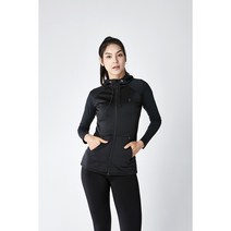 아키클래식 동아쇼핑점 여성 스포츠 트레이닝 AJ-0101 힙커버 롱 후드 집업 블랙 AKAFFW10223