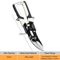 판금 공구 45 ° 금속 시트 전단 다기능 주석 가위 직선 가위 구부러진 블레이드 커터 가정용 손 절단 도구, 02 Big, 02 Big