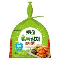 풀무원 가족 반찬 톡톡 총각김치 (1.4kg) 라면 칼국수 여행용 캠핑, 2세트