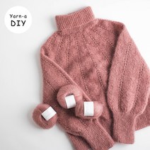 야나 [DIY패키지][니팅 포 올리브] 소프트 실크 모헤어 펀 스웨터(+인쇄도안) 니팅포올리브 스웨터뜨기 대바늘뜨개 diy키트 대바늘 뜨개질, 3XL/4XL(14볼), 더스티 아쿠아