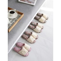 50대 레이스장식 꽃무늬 사계절용 슬리퍼 사무실용 발볼편한 부엌실내화 실내화 병원