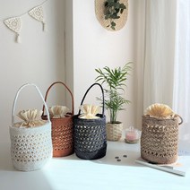 DIY 코바늘가방 원통 네트백뜨기 손뜨개패키지 (동영상포함), 매트블랙
