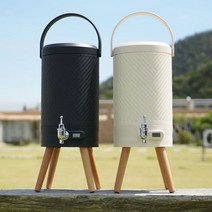 야외 보온통 낚시 캠핑 피크닉 대용량 물통 디스플레이 온도화면 차거름망 보온병, 화이트