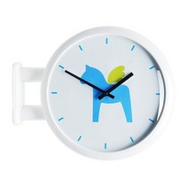 귀여운 캐릭터 양면벽걸이시계 아이방 학생방 공부방, 목마2-화이트