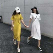 숙녀옷장 여성 라운드 칼라별 슬림 롱 원피스 1+1 S209