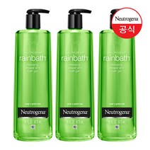 뉴트로지나 레인바스 그린티 앤 페어 바디워시 싱그러운 풀 향, 3개, 473ml
