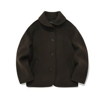 커버낫 우먼 라운드 카라 하프 코트 브라운