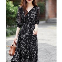 여름 쉬폰 원피스 가볍고 시원한 시스룩 스타일 원피스 오피스룩