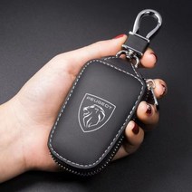 차키케이스 가죽 키 푸조 206 308 307 207 208 3008 407 508, Black