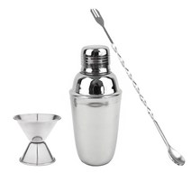 스텐 칵테일 쉐이커 700ml (쉐이커+지거+바스푼 세트), 쉐이커0.7+지거3호+바스푼(소)