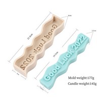 홈공방 레진아트 실리콘몰드 새로운 슬로건 편지 파도 양초 금형 기하학 아로마 양초 수지, 행운을 빌어요 2022, 13 Goold luck 2022