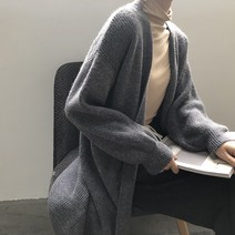 아이엠몽 여성 소프트 오픈 가운 숄 루즈핏 롱 가디건 본영