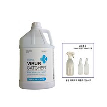 바이러캐쳐 4L 살균 소독제 손 피부 자동차 업소 차아염소산수 바이러스 제거 소독약 액 방역 탈취제 미산성 무자극 무취 무색 FDA