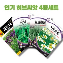 허브씨앗 4종 세트 1set 바질 라벤다 로즈마리 카모마일 씨앗, 3세트