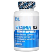 EVLution Nutrition (EV루션 뉴트리션) EVLution Nutrition Vitamin D3 5 000IU 소프트젤 120정, 4개