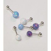 925 Silver 오로라 7칼라 오팔석 귀걸이 피어싱 -6바/8바